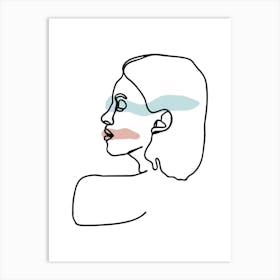 Female Shoulder Line Art Art Print