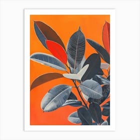 Orange And Black Leaves Art Print