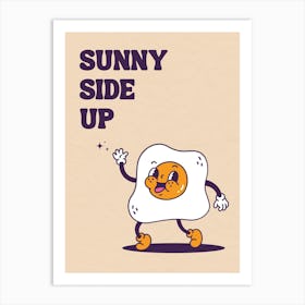 Sunny Side Up Retro Cartoon Art Print