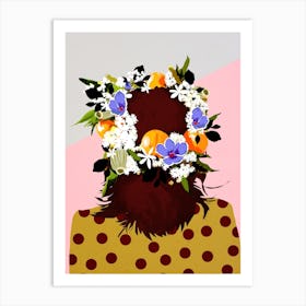 Floral Crown Girl Art Print