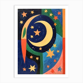 Moon And Stars 3 Art Print