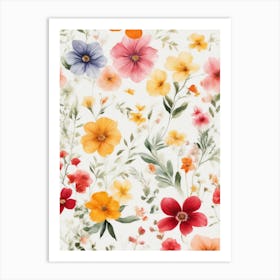 Watercolor Flowers 4 Art Print