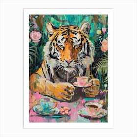 Kitsch Tiger Tea Party 3 Art Print