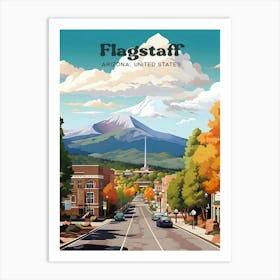 Flagstaff Arizona United States Mountain Travel Illustration Art Print