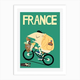 Vintage Travel - Fly Aeromundo France Art Print