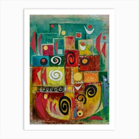 Contemporary Art Pot Of Colors Art Print