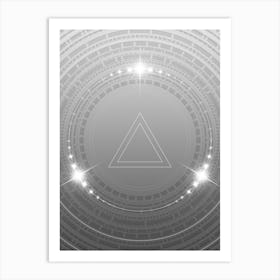 Geometric Glyph in White and Silver with Sparkle Array n.0047 Art Print