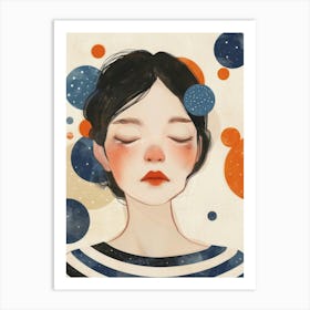 Girl With Eyes Closed 1 Art Print