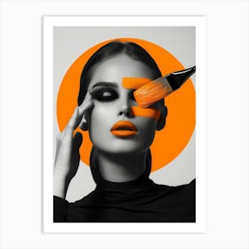 Portrait Of A Woman With Makeup Art Print