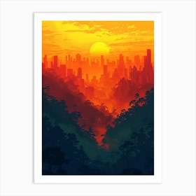 Sunset Cityscape Art Print