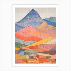 Ben Vorlich Scotland 1 Colourful Mountain Illustration Art Print
