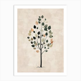 Lime Tree Minimal Japandi Illustration 4 Art Print