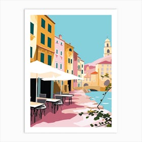 Collioure, France, Flat Pastels Tones Illustration 4 Art Print