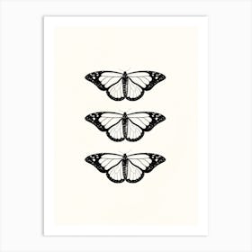 Monarch Butterfly Black and White Art Print