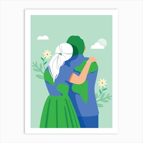 Earth Embrace – Mint Green Art Print Art Print