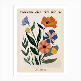 Spring Floral French Poster  Lisianthus 1 Art Print