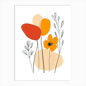 Abstract Floral Design 1 Art Print