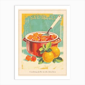 Cooking Orange Jelly Retro Illustration Poster Art Print