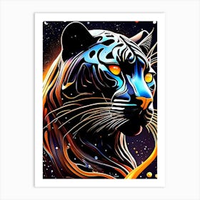 Tiger In Space Art Print