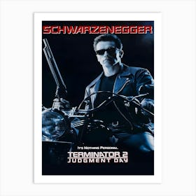 Terminator 2 Judgment Day Movie Arnold Schwarzenegger Art Print