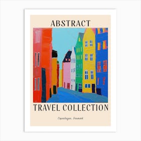 Abstract Travel Collection Poster Copenhagen Denmark 4 Art Print