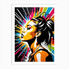 Graffiti Mural Of Beautiful Hip Hop Girl 85 Art Print