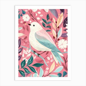 Bird On A Pink Background Art Print