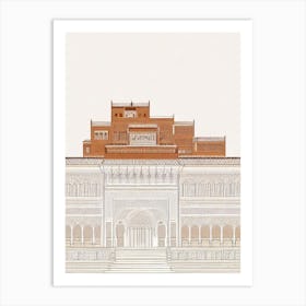 Alhambra 3 Granada Boho Landmark Illustration Art Print