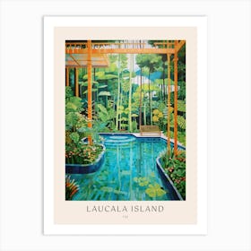 Laucala Island, Fiji 2 Midcentury Modern Pool Poster Art Print