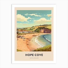 Devon Vintage Travel Poster Hope Cove Art Print