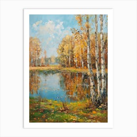 Autumn Birch Trees Art Print