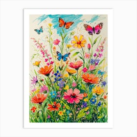 Butterfly Garden Art Print