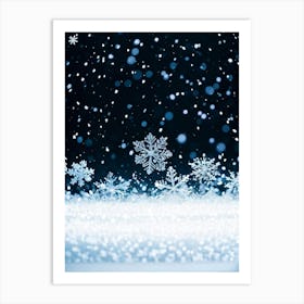 A Magical Winter Scene Layered With A Pattern Of Isolated Snowflakes Caught In A Soft Winter Storm (1) Art Print