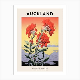 Auckland New Zealand Botanical Flower Market Poster Art Print