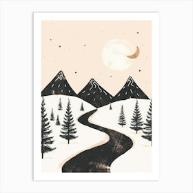 Snowy Road Art Print