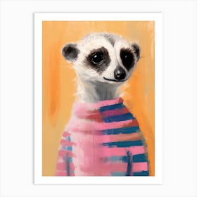 Playful Illustration Of Meerkat For Kids Room 3 Art Print