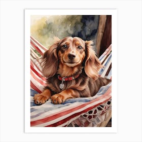 Dachshund In A Hammock Art Print