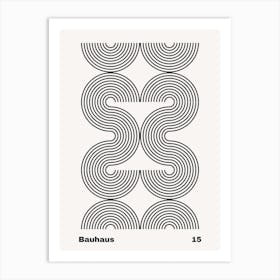 Geometric Bauhaus Poster B&W 15 Art Print
