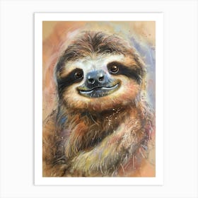 Sloth Pastel Watercolour 3 Poster