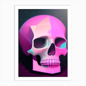 Skull With Cosmic Themes Pink Paul Klee Art Print