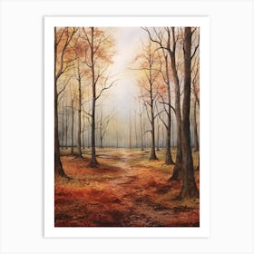 Autumn Forest Landscape The Sherwood Forest England Art Print