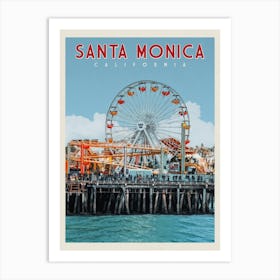Santa Monica Pier California Travel Poster Art Print