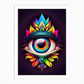Psychedelic Eye, Symbol, Third Eye Tattoo 5 Art Print