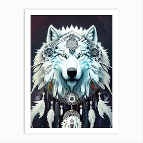 Wolf Dreamcatcher 16 Art Print