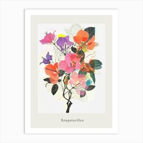 Bougainvillea Collage Flower Bouquet Poster Art Print