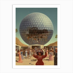 Giant Disco Ball Party In The Desert 2 Art Print