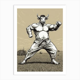 Bull Karate Art Print