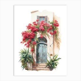 Beirut, Lebanon   Mediterranean Doors Watercolour Painting 4 Art Print