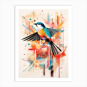 Bird Painting Collage Chimney Swift 3 Art Print