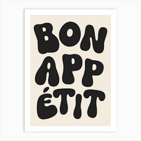 Bon Appetit - Black Art Print